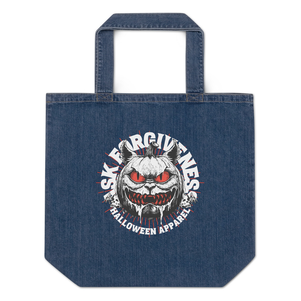 Ask Forgiveness Organic Denim Tote Bag