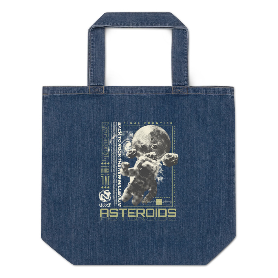 Asteroids Organic Denim Tote Bag
