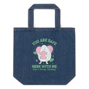 Avo Love - Typographic Cartoon Streetwear Organic Denim Tote Bag