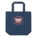 Bad Girls Good Vibes - Sexy Lips Organic Denim Tote Bag