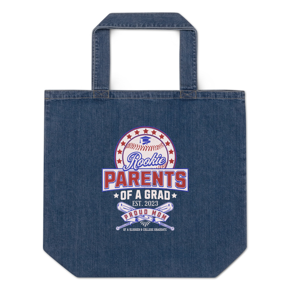 Baseball Mom Of A Graduate Organic Denim Tote Bag