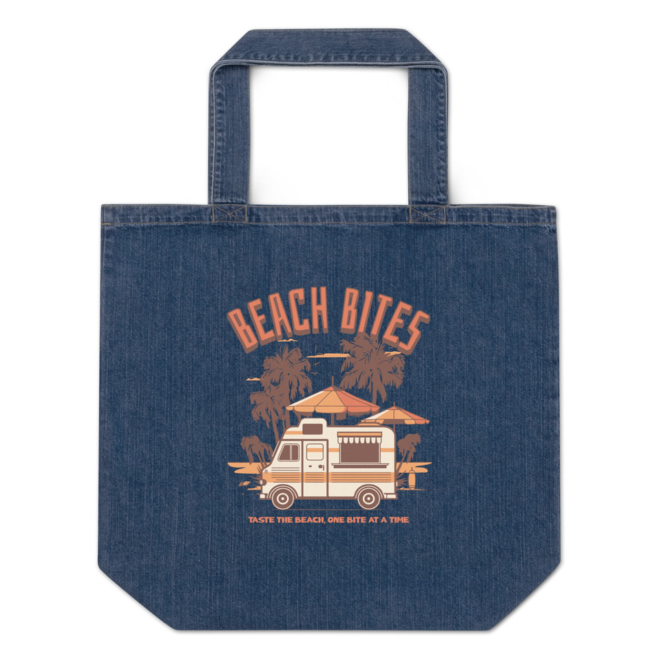 Beach Bites Organic Denim Tote Bag