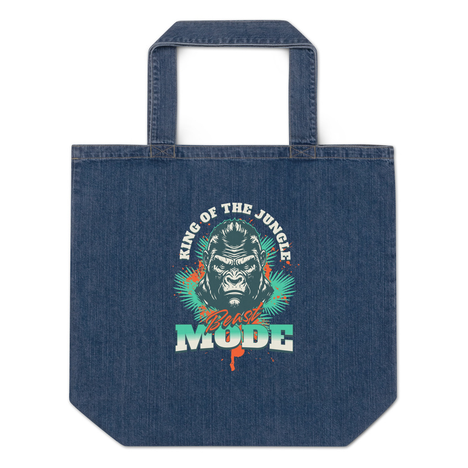 Beast Mode Organic Denim Tote Bag