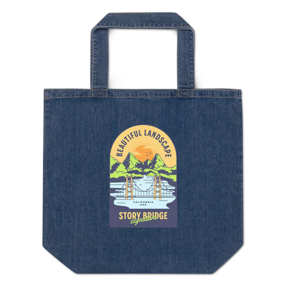 Beautiful Landscape - Outdoor Organic Denim Tote Bag