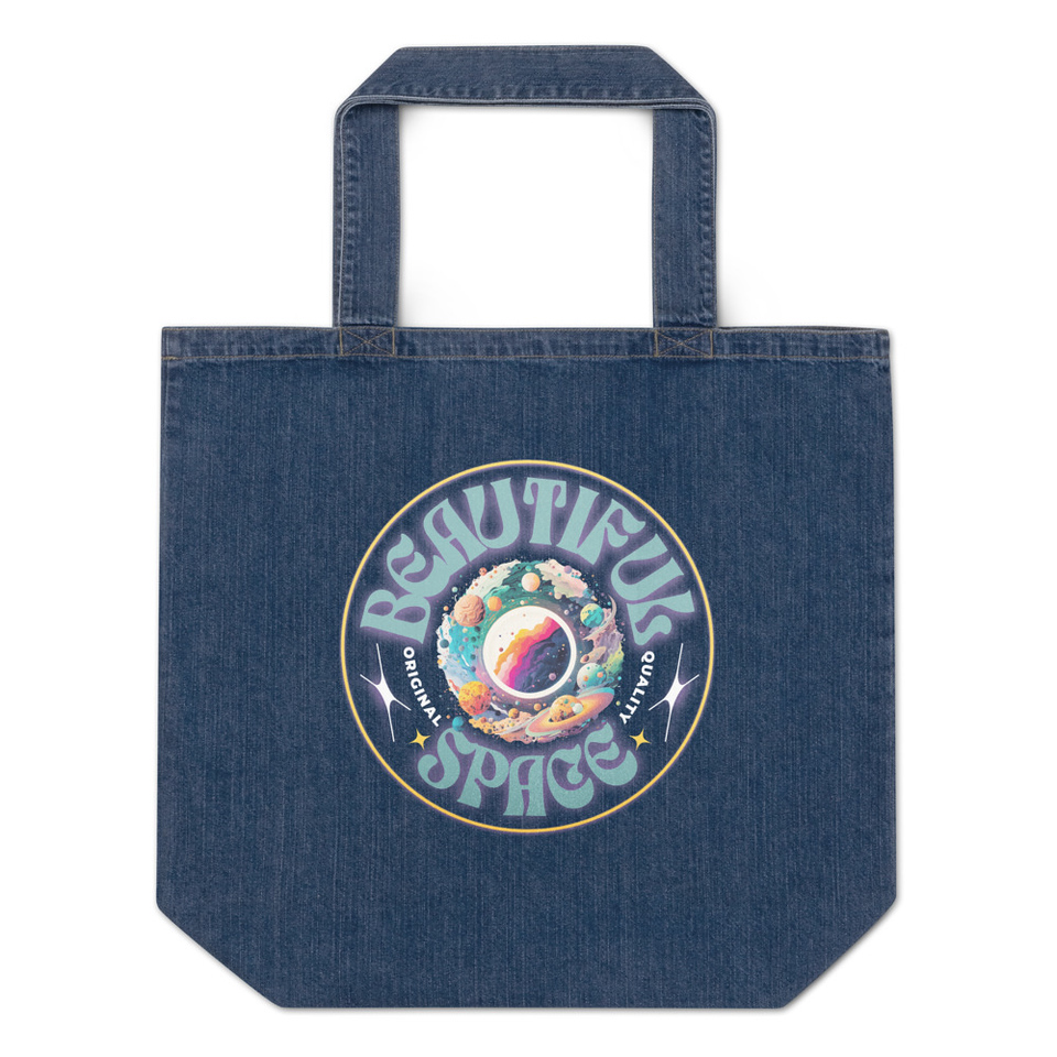 Beautiful Space Organic Denim Tote Bag