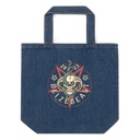 Belzebeast Pentagram - Halloween Skull with Snake Organic Denim Tote Bag