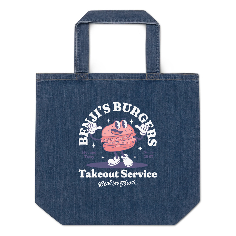 Benji's Burgers - Fast Food Organic Denim Tote Bag
