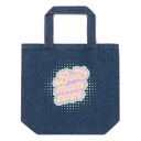 Best Mom Ever - Retro Typography Organic Denim Tote Bag