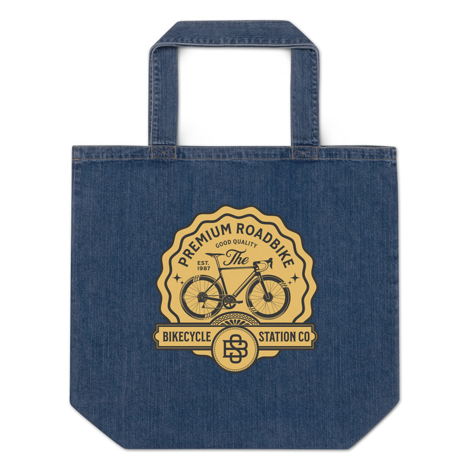 Bikecycle Station Co. - Sports Organic Denim Tote Bag