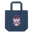 Bingo Queen - Retro Crown Organic Denim Tote Bag