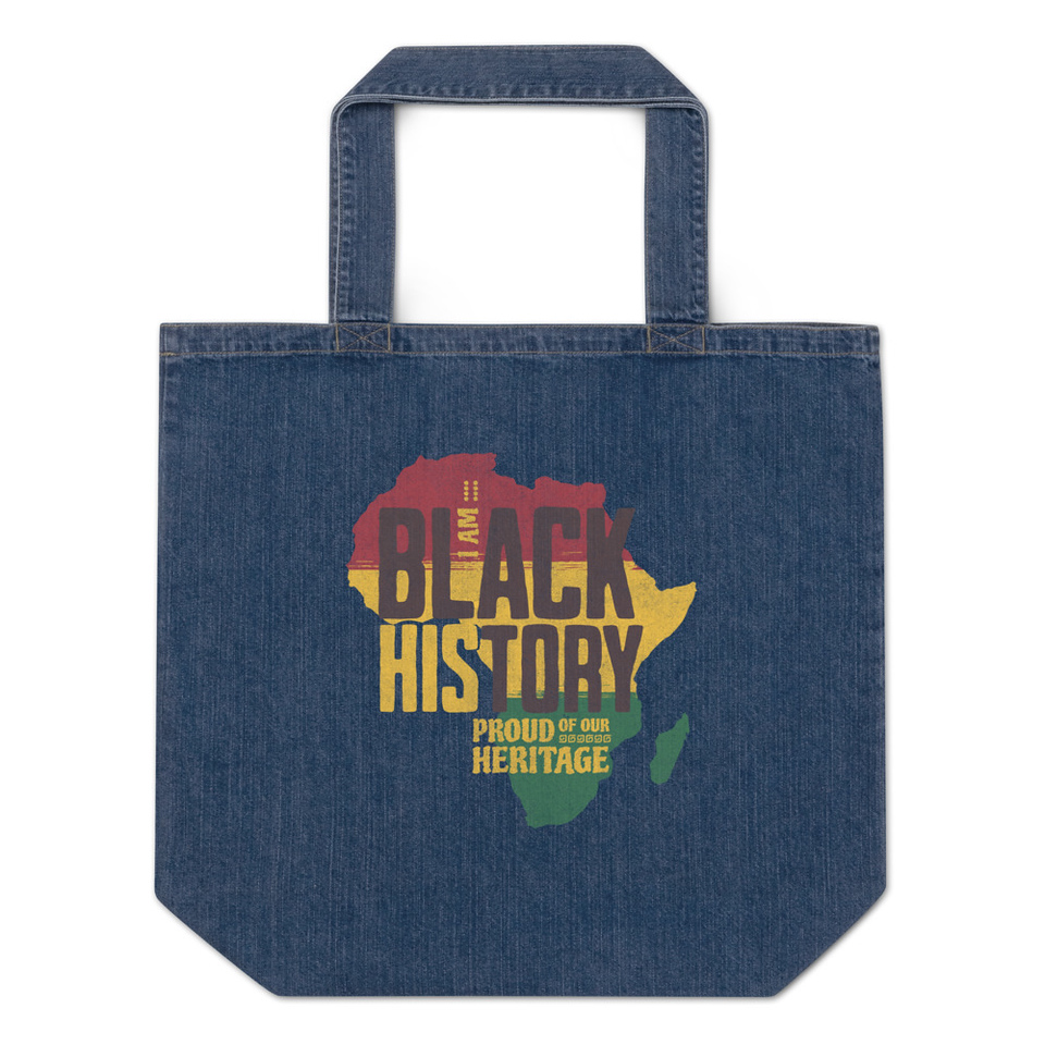 Black History - Heritage Map Organic Denim Tote Bag