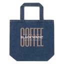 Black Magic - Minimal Modern Coffee Quote Organic Denim Tote Bag