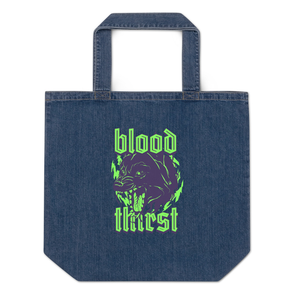 Blood Thirst - Neon Dog Organic Denim Tote Bag