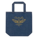 Blue Butterfly - Minimal Organic Denim Tote Bag