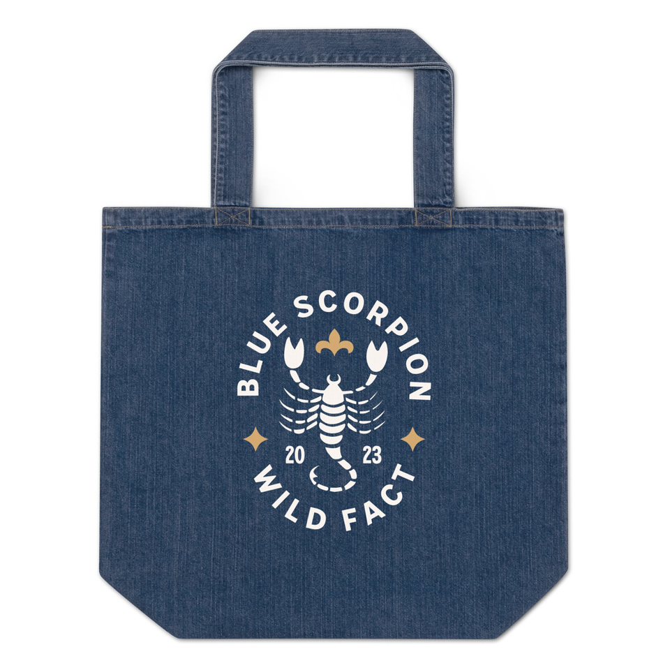 Blue Scorpion - Wildlife Animal Organic Denim Tote Bag