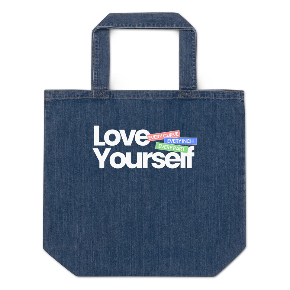 Body Positivity Organic Denim Tote Bag