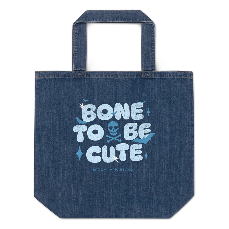 Bone To Be Cute - Halloween Organic Denim Tote Bag