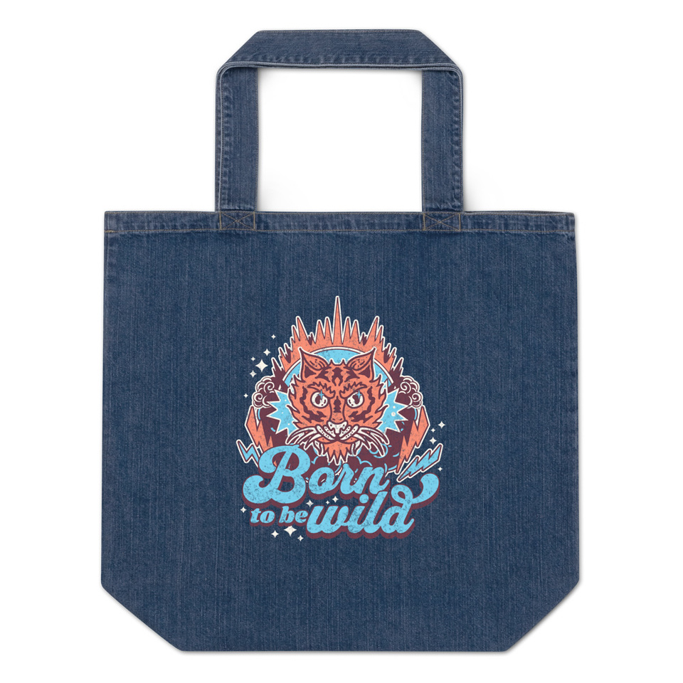 Born to be Wild - Tiger Organic Denim Tote Bag