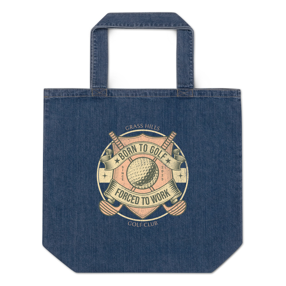 Born To Golf Organic Denim Tote Bag