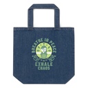 Breathe in peace, exhale chaos Organic Denim Tote Bag