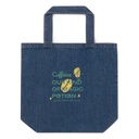 Caffeine Cartoon Organic Denim Tote Bag