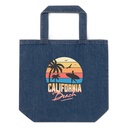 California Beach - Retro Surf Organic Denim Tote Bag