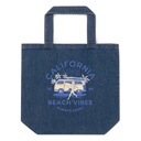 California Beach Vibes - Retro Camper Van Organic Denim Tote Bag