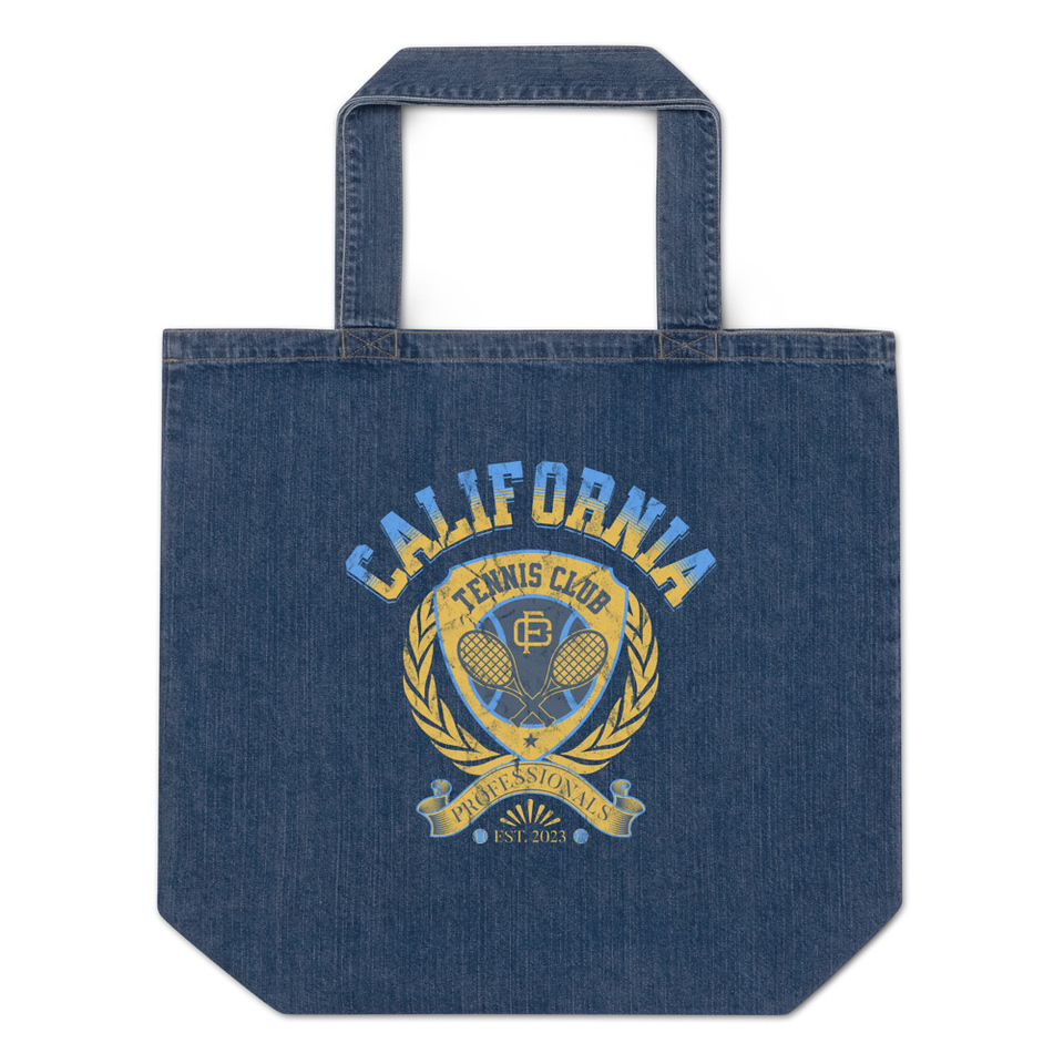 CALIFORNIA TENNIS PROFESSIONALS Organic Denim Tote Bag