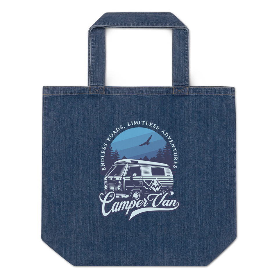 Campervan Organic Denim Tote Bag