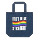 Can't Think Straight Organic Denim Tote Bag