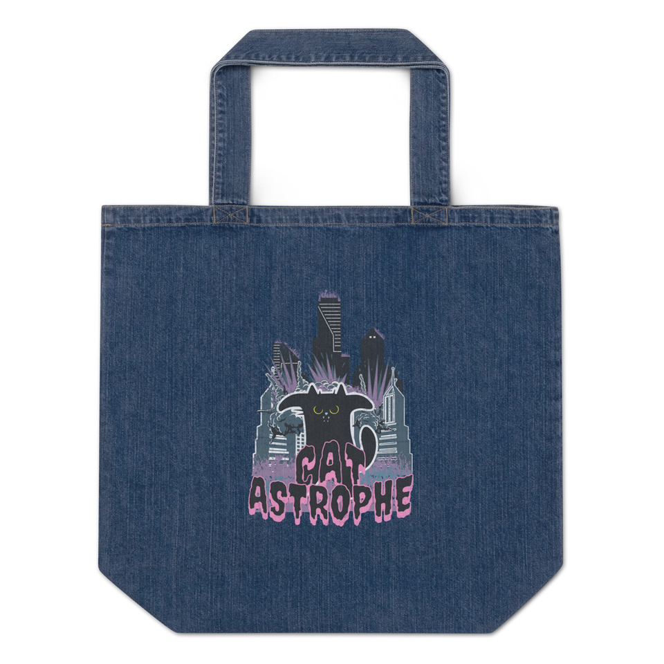 cat-astrophe Organic Denim Tote Bag