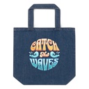 Catch the Waves - Beach Vibe Organic Denim Tote Bag