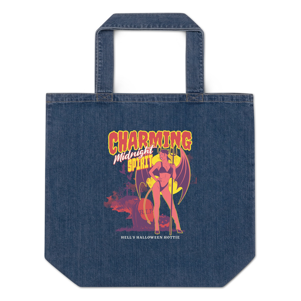 Charming Midnight Organic Denim Tote Bag