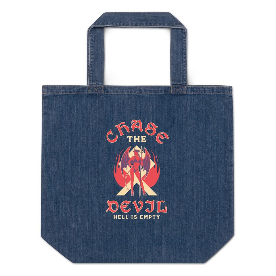 Chase The Devil Organic Denim Tote Bag