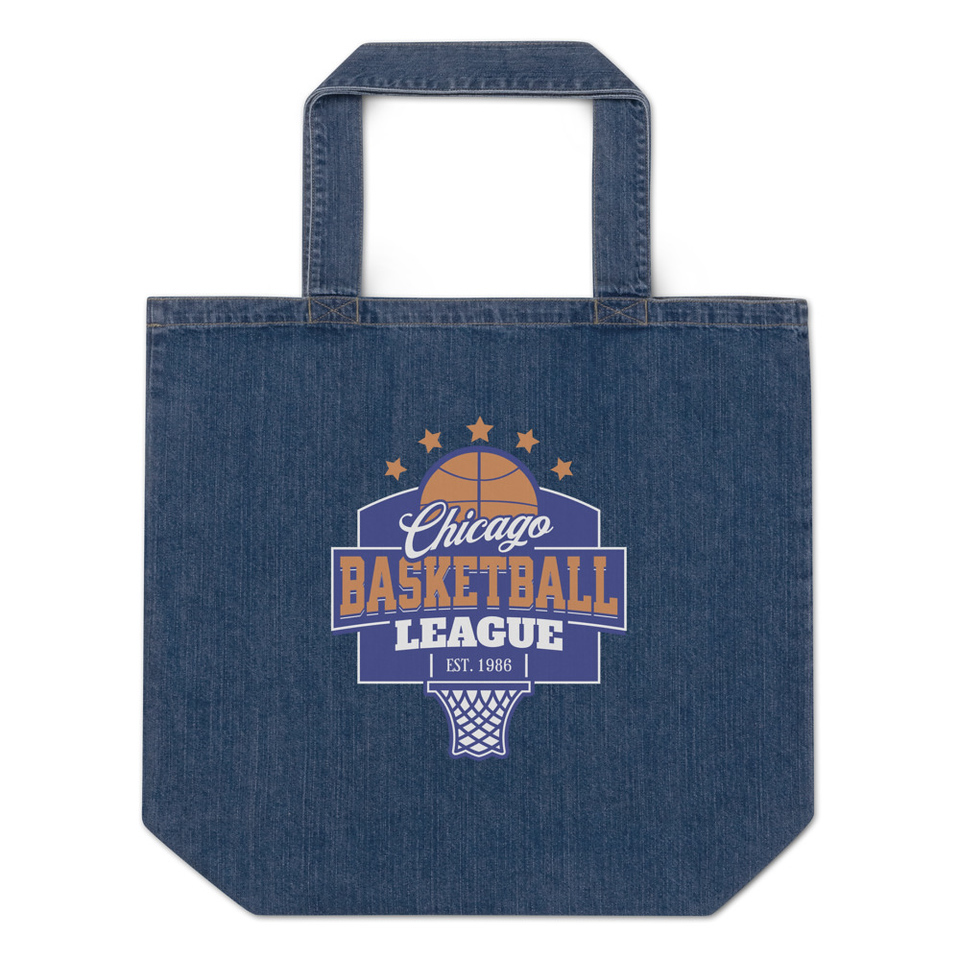 Chicago Basketball League - Athlectic Sports Organic Denim Tote Bag