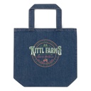 Christmas Tree Farm - Vintage Holiday Badge Organic Denim Tote Bag