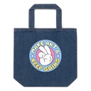 Colorful Fun Retro Style Badge Organic Denim Tote Bag