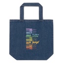 Colorful Retro Keyboard Organic Denim Tote Bag