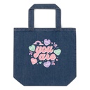 Colorful Self Love Affirmation - Heart Organic Denim Tote Bag