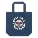 Cool Panda with Sunglasses -  Organic Denim Tote Bag
