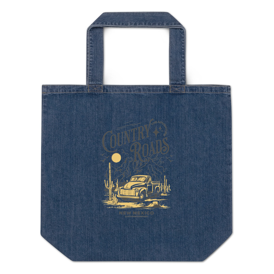 Country Roads - Wild West Organic Denim Tote Bag