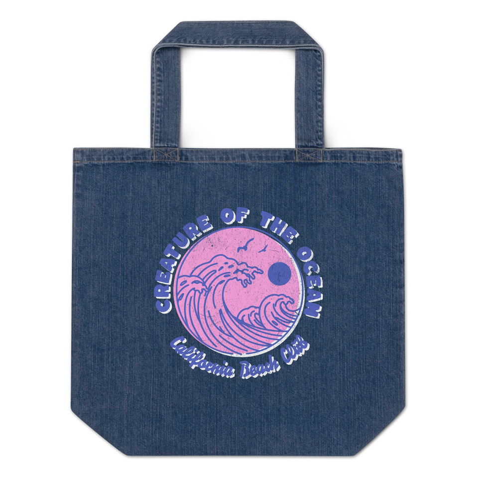 Creature of the Ocean Organic Denim Tote Bag