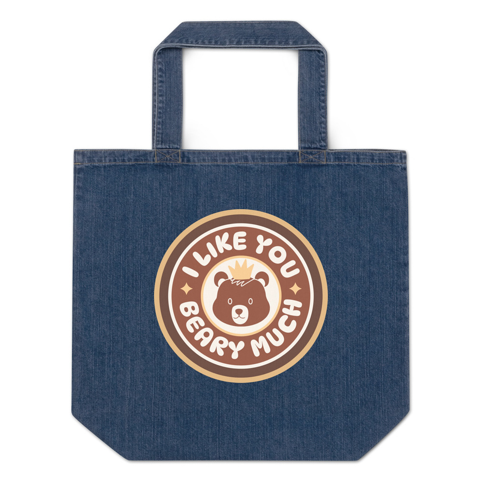 Cute Bear - AI Organic Denim Tote Bag