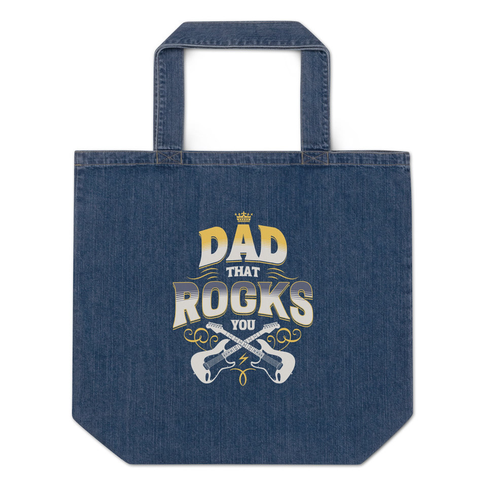 Dad That Rocks You - Electric Guitar Organic Denim Tote Bag