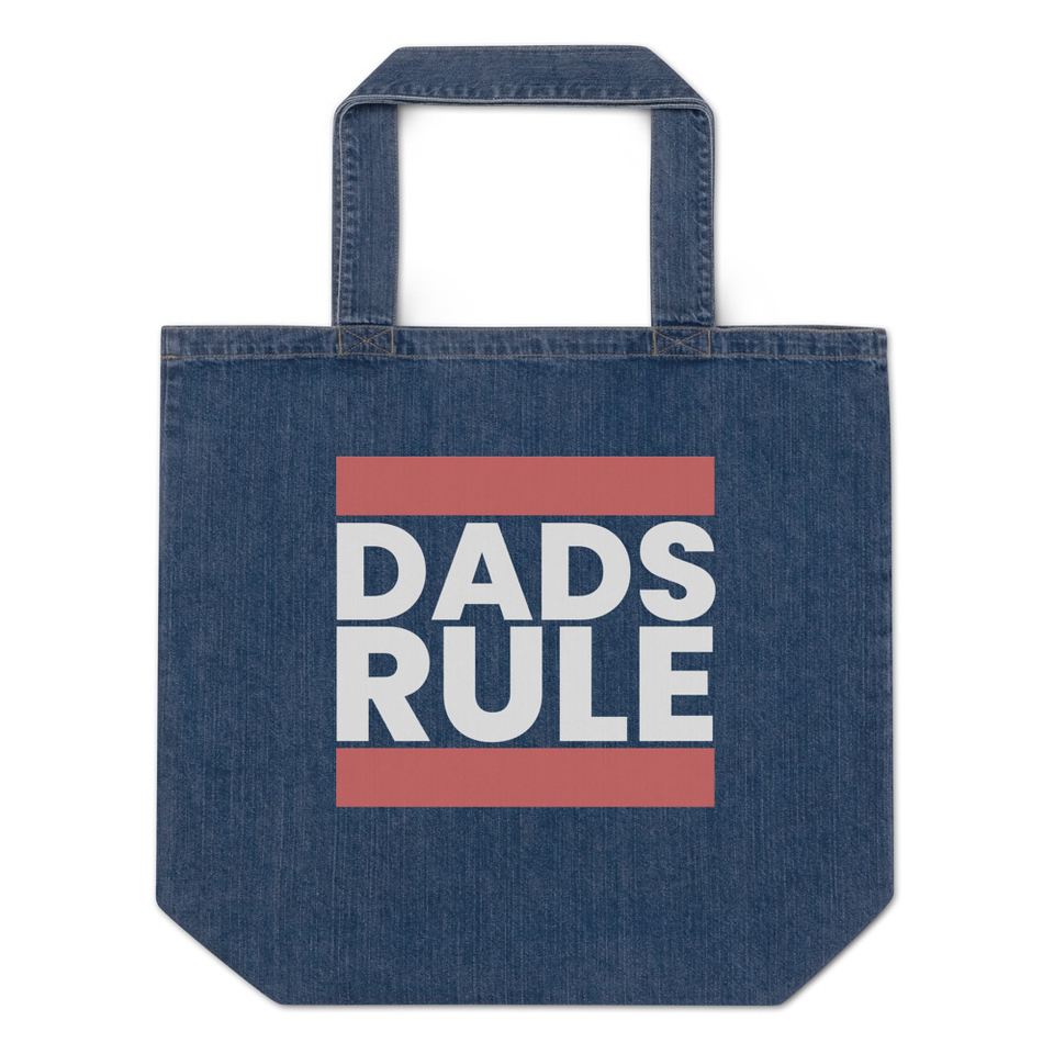 Dads Rule (1) Organic Denim Tote Bag