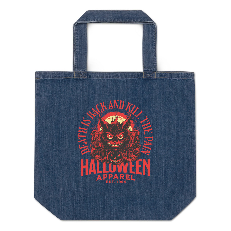 Death is Back Organic Denim Tote Bag