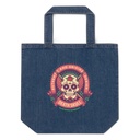 Death Skull - Badge  Organic Denim Tote Bag