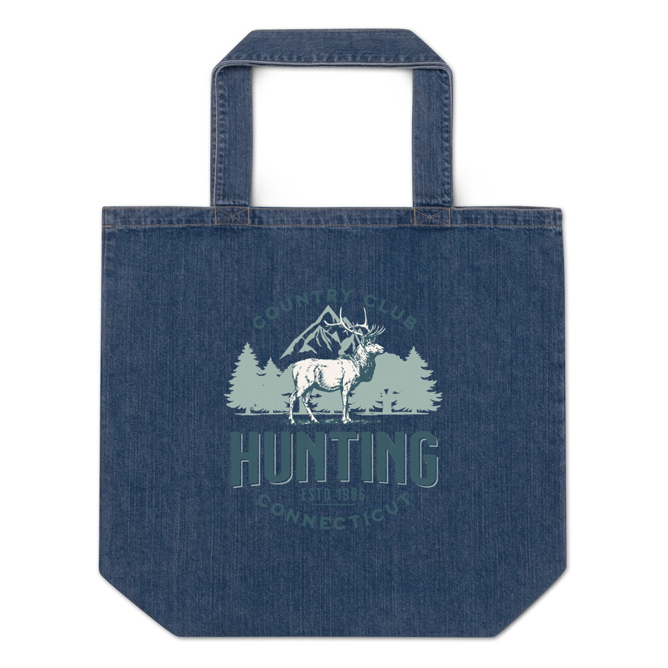 Deer Hunting Country Club  Organic Denim Tote Bag