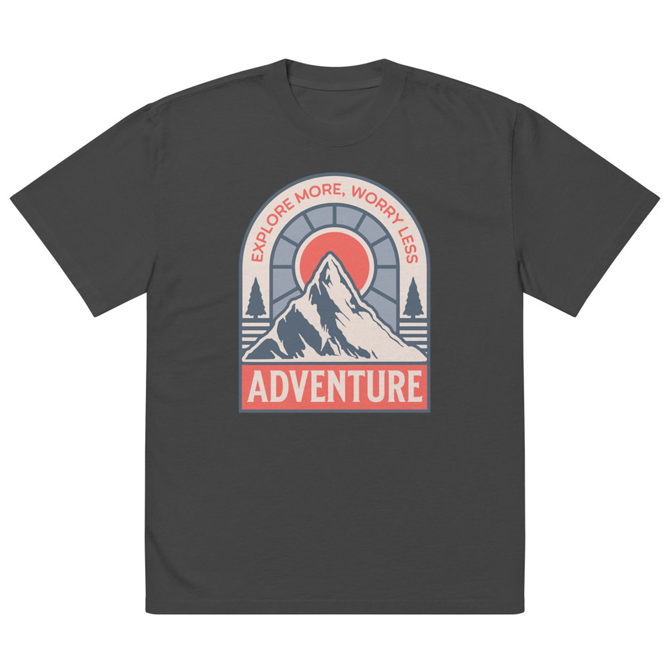 Adventure - Mountain Climbing Oversized Faded T-Shirt