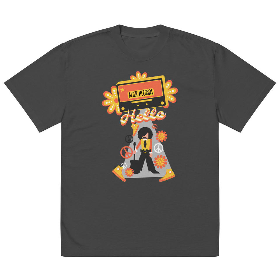 Alien Records  Oversized Faded T-Shirt